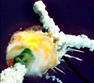 Photo:  Challenger explodes right after launch